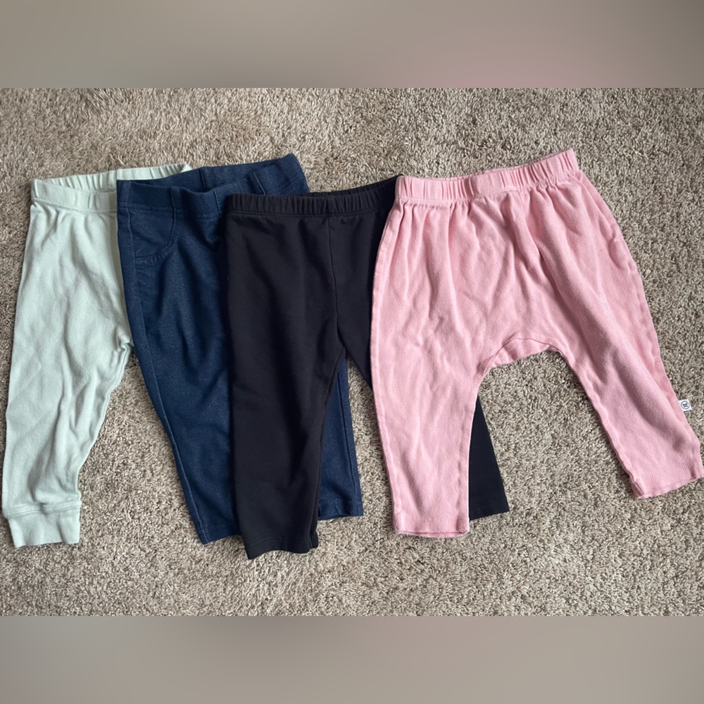 FOUR pairs size 12 months baby girl pants